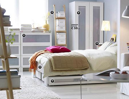 dormitorio en blanco de Ikea