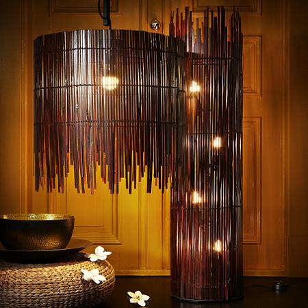 L&aacute;mparas de bamb&uacute; Ikea